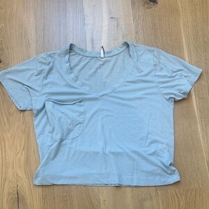 Z Supply Light Blue V-Neck Crop Top